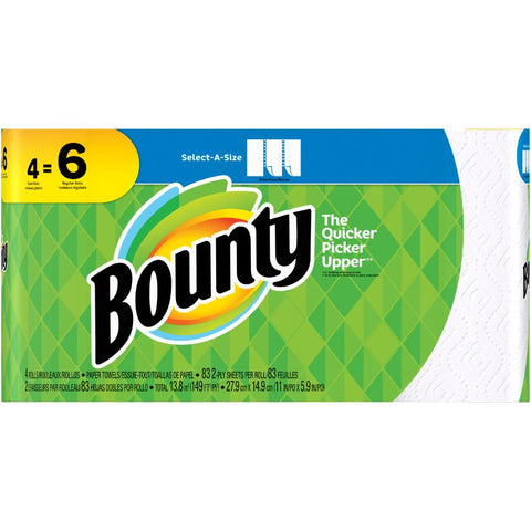 Select-A-Size Regular Paper Towels - White, 2 Ply, 83 Sheets, 4 Rolls