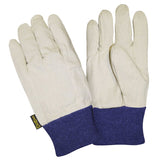 Men's 10 oz Cotton Work Gloves - with Knit Wrist, One Size, White