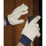 Men's 10 oz Cotton Work Gloves - with Knit Wrist, One Size, White