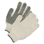 Ladies Polyester / Cotton Knit Work Gloves - with PVC Dot Palms, Small