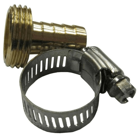 1/2" Male Aluminum Hose Coupling, with Stainless Steel Clamp