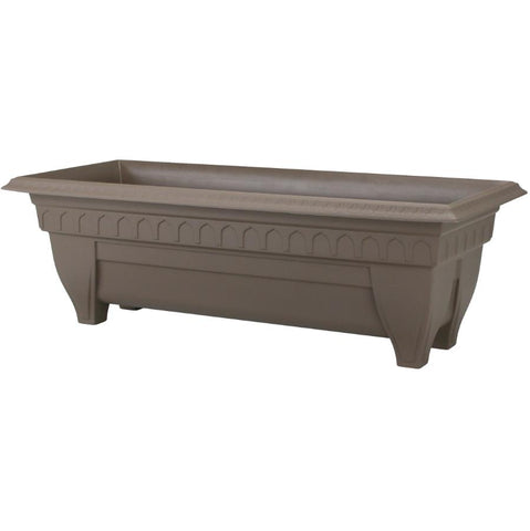 DCN Plastic 1427CA Azura Rectangle Patio Planter, Cappuccino