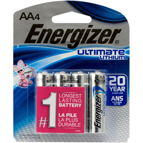 Energizer Ultimate Lithium Batteries Batteries AA, 4 Each