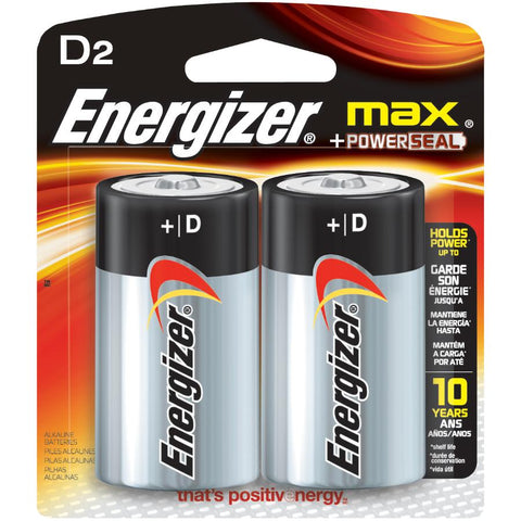 Max Alkaline D Batteries - 2 Pack