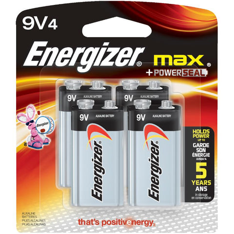 Energizer Max 9-Volt Alkaline Batteries, 4-Count