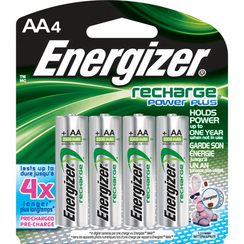Energizer NH15BP4 New Recharge Batteries, AA, 4-Count