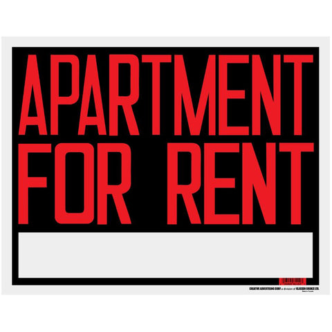 15" x 19" Apartment For Rent Sign