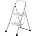 White 2 Step Steel Step Ladder