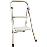 White 2 Step Steel Step Ladder