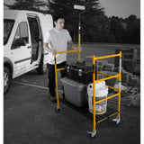 MetalTech 4 Foot High Portable Adjustable Platform Basic Mini Mobile Scaffolding Ladder with Locking Wheels