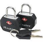 Master Lock 4681TBLK TSA-Accepted Keyed Luggage Lock, Black, 2-Pack