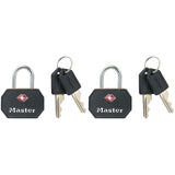 Master Lock 4681TBLK TSA-Accepted Keyed Luggage Lock, Black, 2-Pack