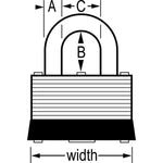 Master Lock 105D Wide Warded Padlock, 1-1/8-Inch, Steel