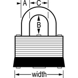 Master Lock 105D Wide Warded Padlock, 1-1/8-Inch, Steel