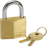 Master Lock 140D Solid Brass Keyed Different Padlock with 1-9/16-Inch Wide Body, 7/8-Inch Shackle