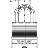 Magnum M1BLCDLFHC Laminated Steel Padlock, 1-3/4-Inch Body, 1-1/2-Inch Shackle