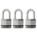 Magnum M5BLCTRILFHC Laminated Steel Padlock, 2-Inch Body, 1-1/2-Inch Shackle, 3-Pack