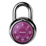 Master Lock Padlock, Standard Dial Combination Lock, 1-7/8 in. Wide, Assorted Colors, 1505D