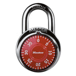 Master Lock Padlock, Standard Dial Combination Lock, 1-7/8 in. Wide, Assorted Colors, 1505D