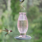 Perky-Pet 8131-2 Cranberry Hobnail Vintage Glass Hummingbird Feeder