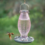 Perky-Pet 8131-2 Cranberry Hobnail Vintage Glass Hummingbird Feeder