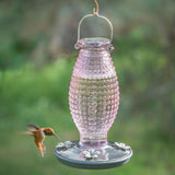 Perky-Pet 8131-2 Cranberry Hobnail Vintage Glass Hummingbird Feeder