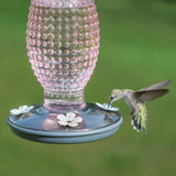 Perky-Pet 8131-2 Cranberry Hobnail Vintage Glass Hummingbird Feeder