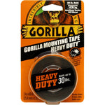 Gorilla Heavy Duty Double Sided Mounting Tape, Hanging, Instant 30lb Strong Hold, Permanent Bond, Weatherproof, 1 in x 60 in, Black, (Pack of 1), 6155002