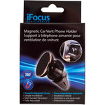 iFocus, Magnetic Car Vent Phone Holder, 1.5 x 2.5 inches, Black