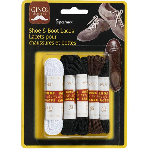 Shoe and Boot Laces - Assorted, 5 Pack