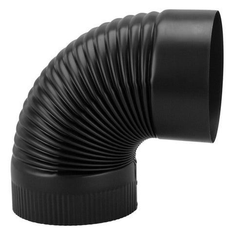 UNITED STATES HDW BM0025 8" Corrugated Elbow, Black