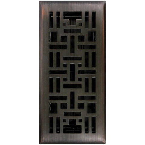 Imperial RG3250 Art & Craft Design Floor Register, Stamped Steel, Oil-Rubbed Bronze, 3" Ch x 10" W