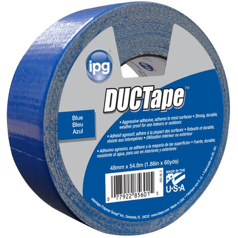 IPG 20C-BL2 JobSite General Purpose Colored Duct Tape, 60 Yards Length x 1-7/8" Width, Blue