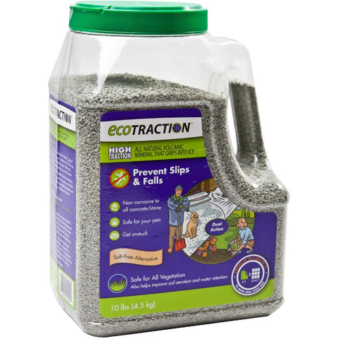 EcoTraction ET4RJ All Natural Volcanic Mineral Ice Traction Granules - 10 Pound Jug