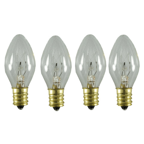 Indoor/Outdoor C7 Incandescent Bulbs - Clear, 4 Pack