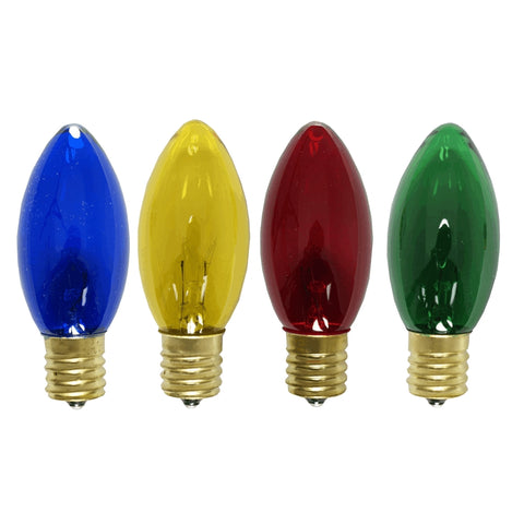 Indoor/Outdoor C9 Incandescent Bulbs - Multi-Colour, 4 Pack