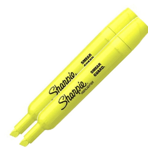 Smear Guard Highlighters - Yellow, 2 Pack