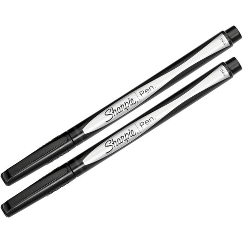 Fine Tip Permanent Pens - Black, 2 Pack