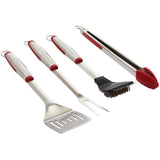 GrillPro 40070 4-Piece Stainless Steel Tool Set with Grips