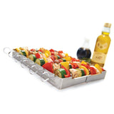 Stainless Steel BBQ Skewers - 7 Piece, with Rack