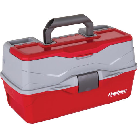 Flambeau Outdoor 6383 Classic 3-Tray Tackle Box, Red/Gray