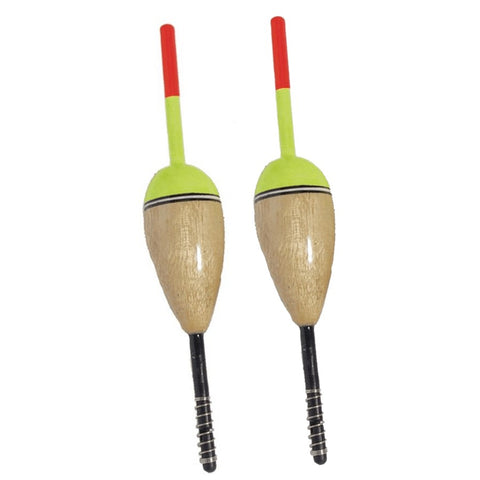 2 Pack 1 1/8"  Balsa Spring Fishing Floats