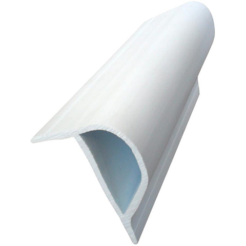 Dock Edge + Slant P PVC Profile Dock Guard, White, 16'