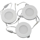 Slim LED Puck Light Fixture Kit - White, 3 Lights