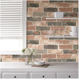 NuWallpaper NU2064 Newport Reclaimed Brick Peel & Stick Wallpaper