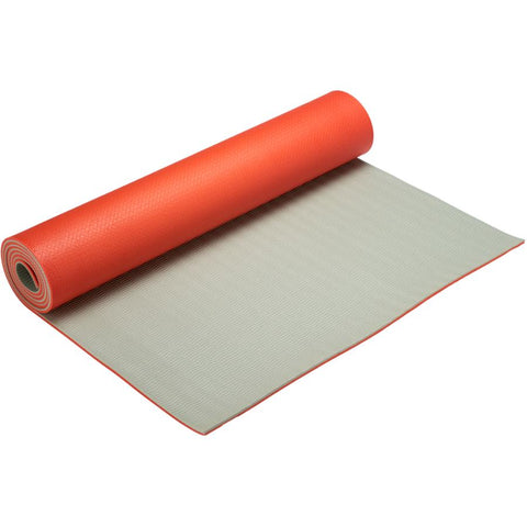 IBF IRON BODY FITNESS Two-Tone 6 mm Extra Thick Yoga Mat with Carrying Strap, Non Slip Surface (68" x 24" x 1/4"), Perfect Exercise Mat for Yoga, Pilates, Gymnastics, Home Gym - Orange/Grey (98504-0)