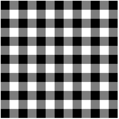 Vinyl Tablecloth - Black and White Check, 1 Yard x 54"