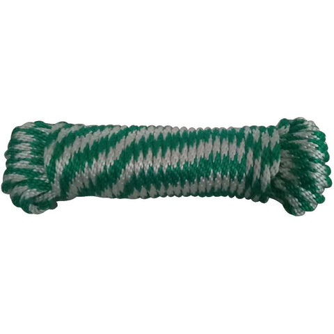 COUNTRY HARDWARE 3/8" x 50' White/Green Diamond Braid Polypropylene Rope