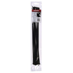 10 Pack 14-1/2" Black Cable Ties for Outdoor Use