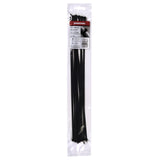 10 Pack 14-1/2" Black Cable Ties for Outdoor Use